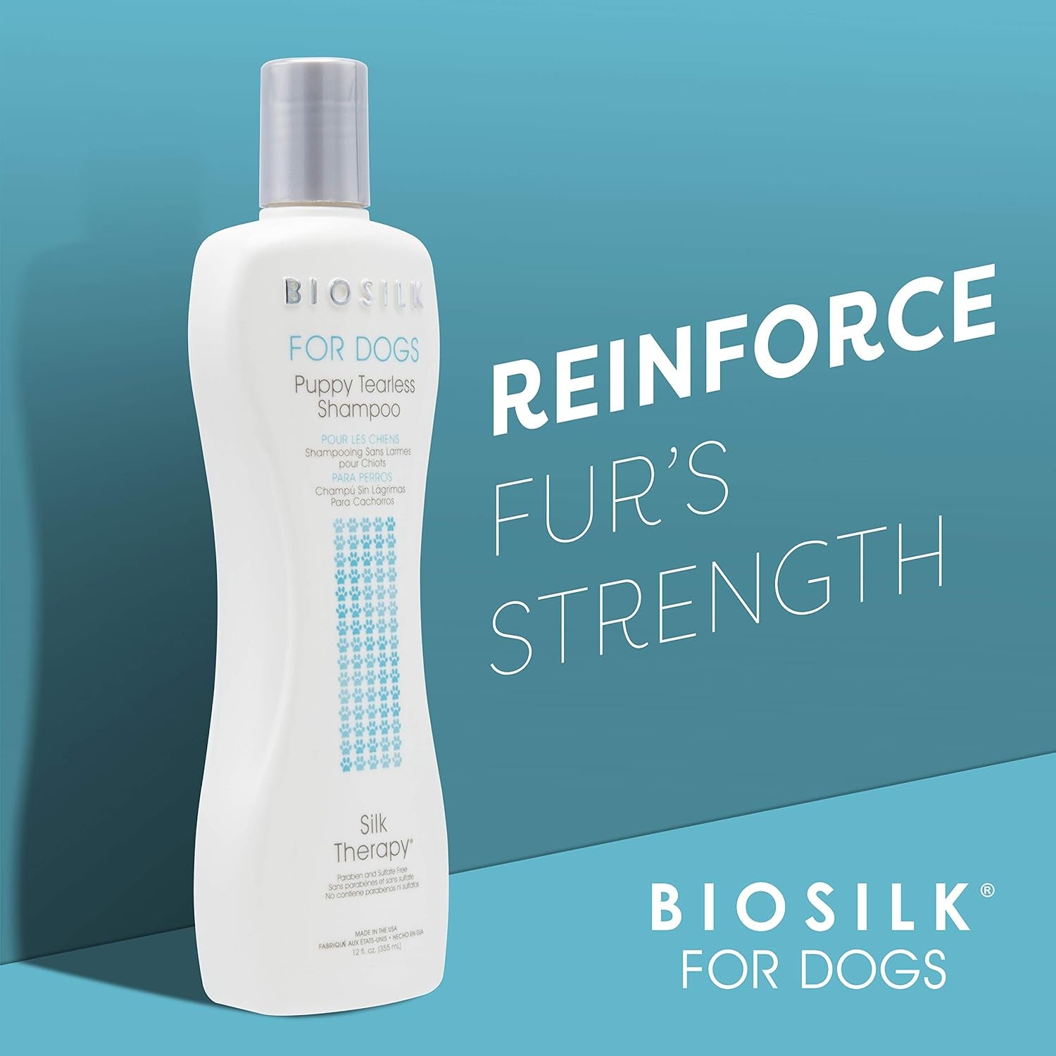 for Dogs Puppy Tearless Shampoo, Gentle Dog Wash with Silk Proteins, Paraben and Sulfate Free Formula Helps Clean and Condition Coats for Puppies and Dogs, 12 Fl Oz